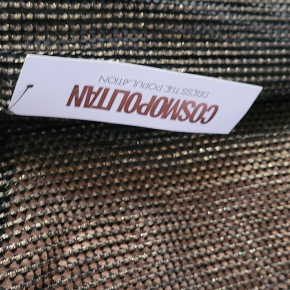 NWT Cosmopolitan Black Gold Metallic Mesh Mini Dress The Population Viola  S - Picture 9 of 13